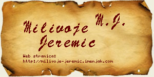 Milivoje Jeremić vizit kartica